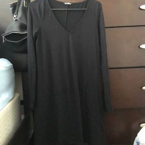 Black long sleeve shift dress